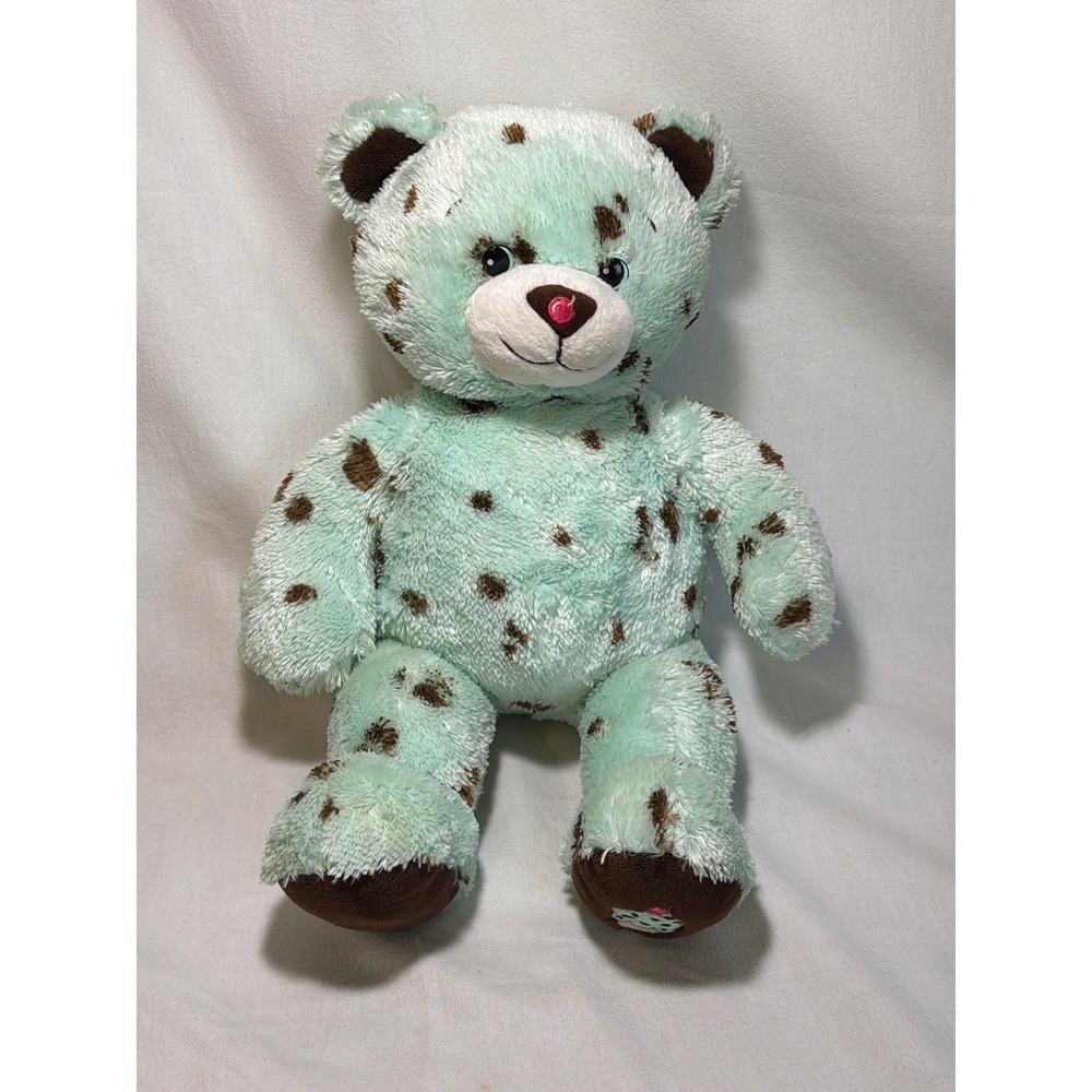 Build-A-Bear Workshop Mint Chocolate Chip Teddy Bear Green Spotted Plush Toy